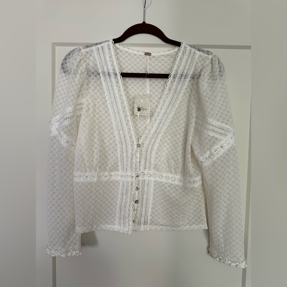 NWT Free People Lace Kika Blouse